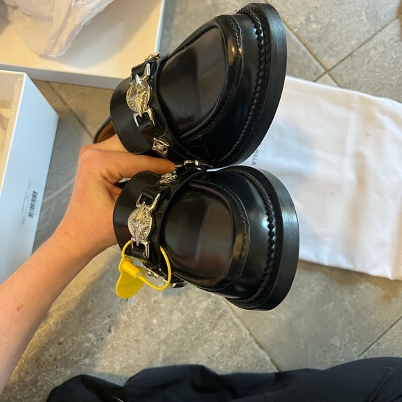 Toga Pulla Stud Embellished Round Toe Loafers IT37.5 NEW Leather - Picture 4 of 6